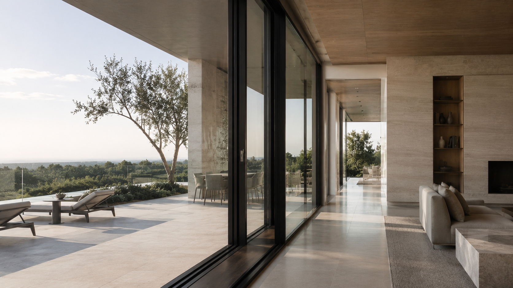 Cancelería en vidrio y aluminio — Centro Arquitectura